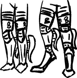 Sketch of the difference between elezen legs and myosotis's legs, seen in Drachen Mail.